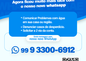 Agora ficou muito mais fácil se comunicar com o SAAE de Bacabal. Entre em contato conosco através do nosso novo whatsapp.